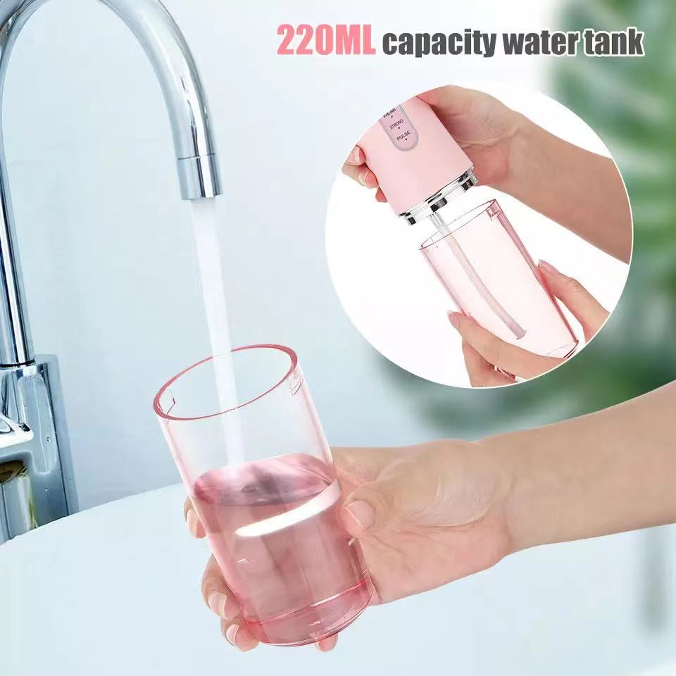 USB Portable Oral Irrigator Water Flosser Dental Water Jet Tools Pick Cleaning Teeth 200ML 4 Nozzles Mouth Oral Cleaning Agents