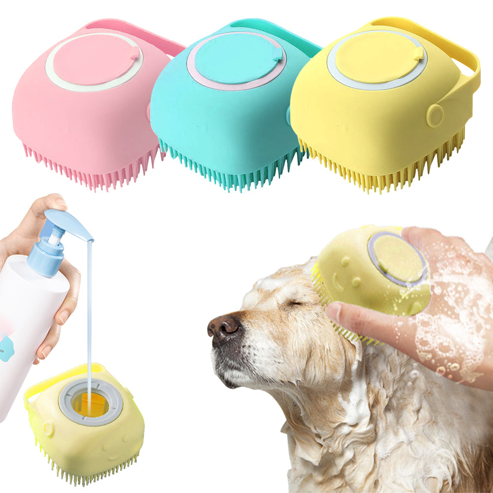 Soft Silicone Puppy Cleaning Brush Pet Shampoo Massager Bath Brush Bathroom Puppy Cleaning Massager Grooming Bath Brush