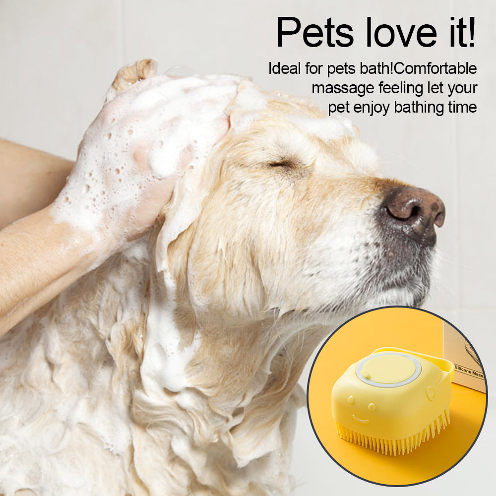 Soft Silicone Puppy Cleaning Brush Pet Shampoo Massager Bath Brush Bathroom Puppy Cleaning Massager Grooming Bath Brush