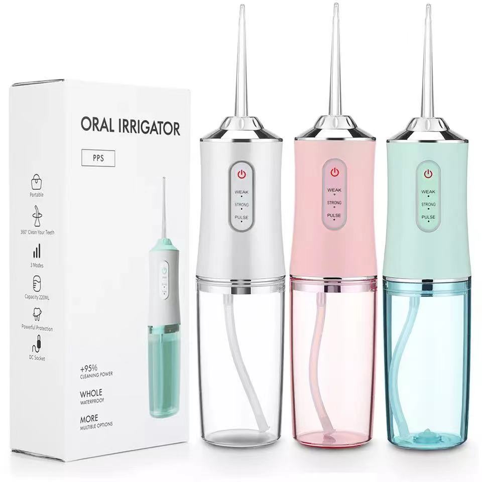 USB Portable Oral Irrigator Water Flosser Dental Water Jet Tools Pick Cleaning Teeth 200ML 4 Nozzles Mouth Oral Cleaning Agents